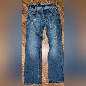 Affliction Buckle Standard Series Sz 31 Denim Blue Jeans Distressed